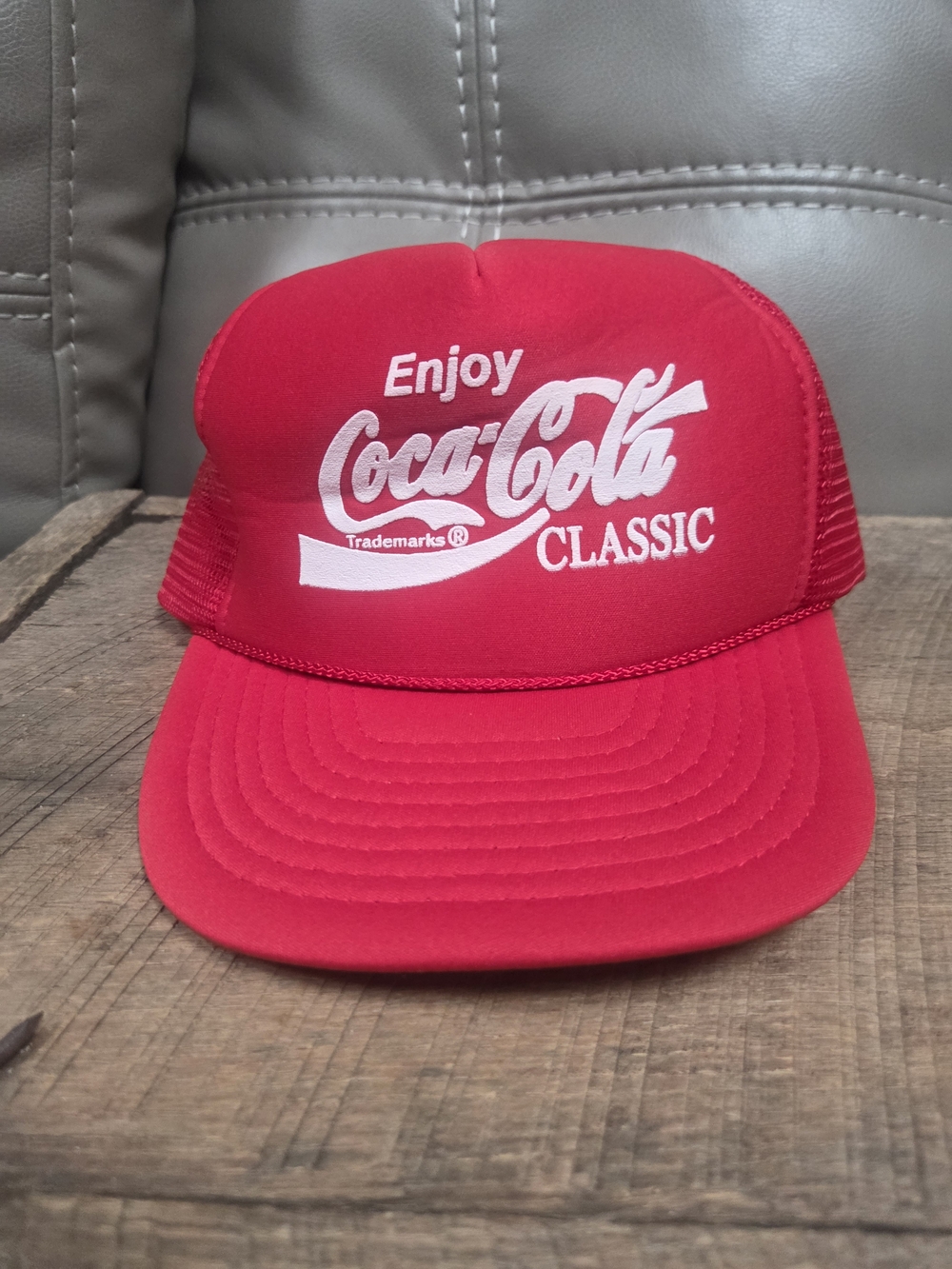 Vintage 80s Coca Cola Trucker Hat Deadstock Nissun Cap Red Mesh Snapback NOS